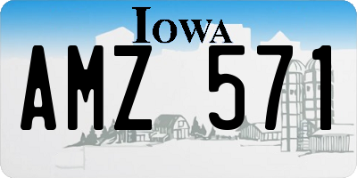 IA license plate AMZ571
