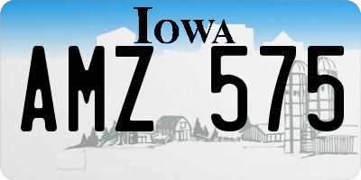 IA license plate AMZ575