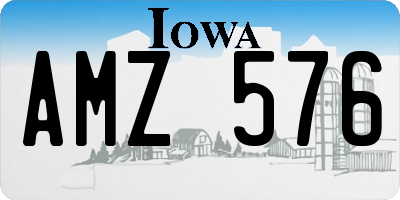 IA license plate AMZ576