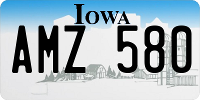 IA license plate AMZ580