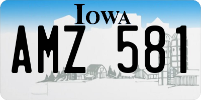 IA license plate AMZ581