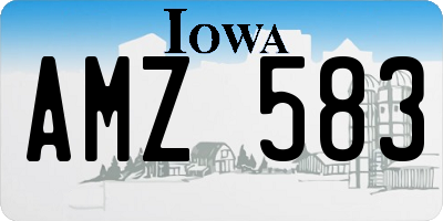 IA license plate AMZ583