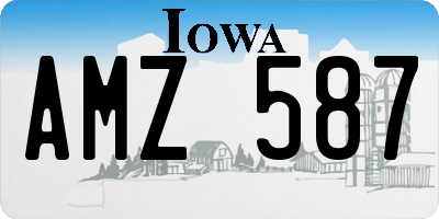 IA license plate AMZ587