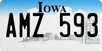 IA license plate AMZ593