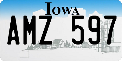 IA license plate AMZ597