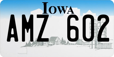 IA license plate AMZ602