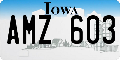 IA license plate AMZ603