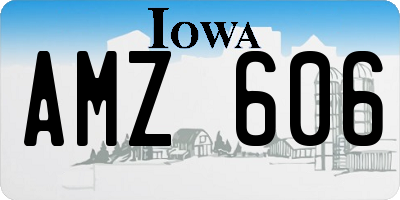 IA license plate AMZ606