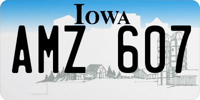 IA license plate AMZ607