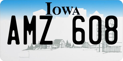 IA license plate AMZ608
