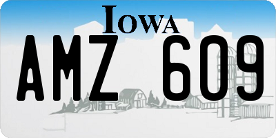 IA license plate AMZ609