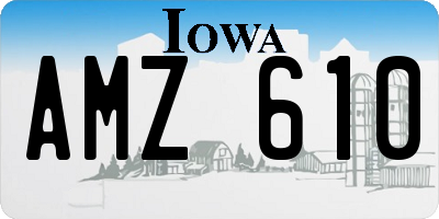 IA license plate AMZ610