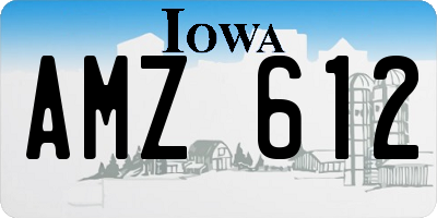 IA license plate AMZ612