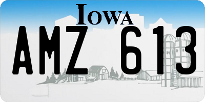 IA license plate AMZ613