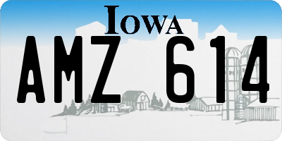 IA license plate AMZ614