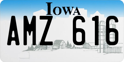 IA license plate AMZ616