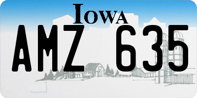 IA license plate AMZ635