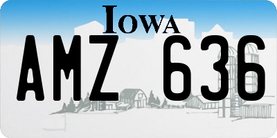IA license plate AMZ636