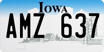 IA license plate AMZ637