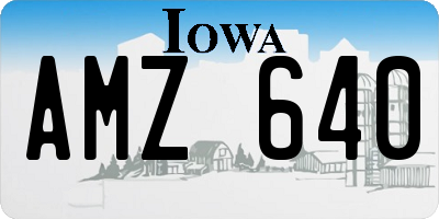IA license plate AMZ640