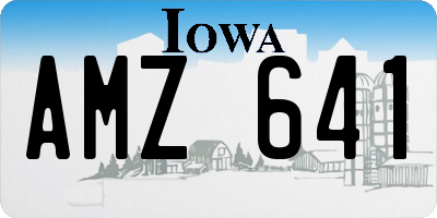 IA license plate AMZ641