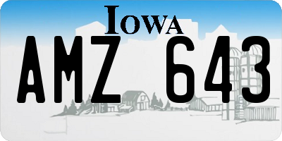 IA license plate AMZ643
