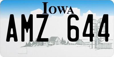 IA license plate AMZ644