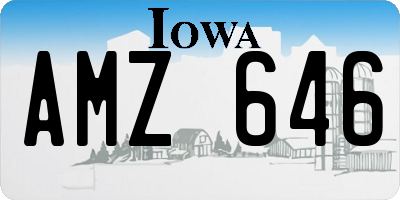 IA license plate AMZ646