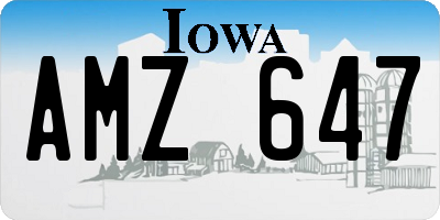 IA license plate AMZ647
