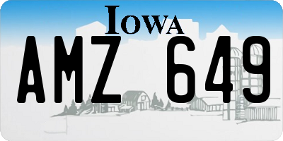 IA license plate AMZ649