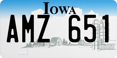IA license plate AMZ651