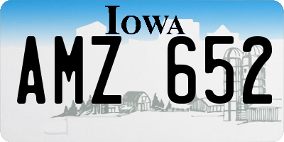 IA license plate AMZ652
