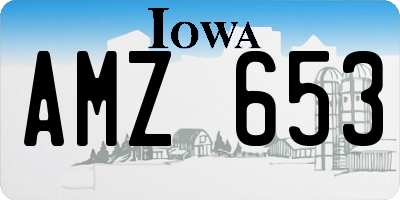 IA license plate AMZ653