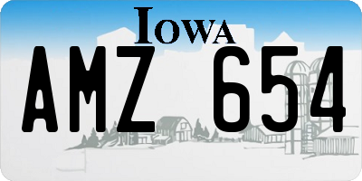 IA license plate AMZ654