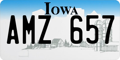 IA license plate AMZ657