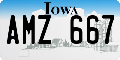 IA license plate AMZ667