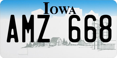 IA license plate AMZ668