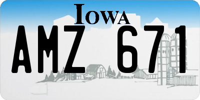 IA license plate AMZ671
