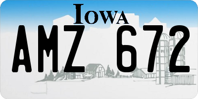 IA license plate AMZ672