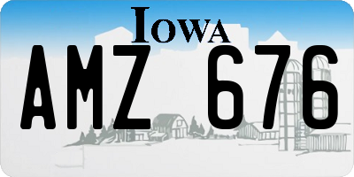 IA license plate AMZ676