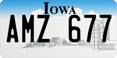 IA license plate AMZ677