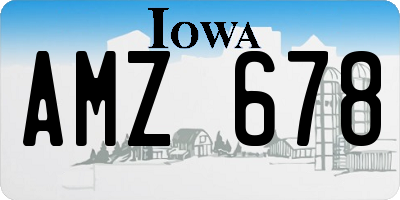 IA license plate AMZ678