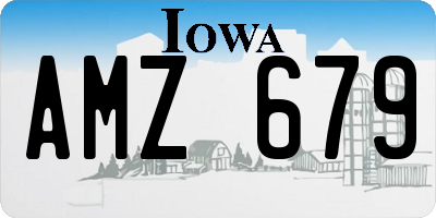 IA license plate AMZ679