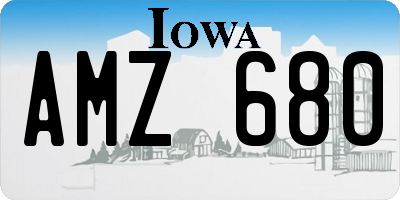 IA license plate AMZ680