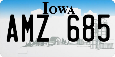 IA license plate AMZ685