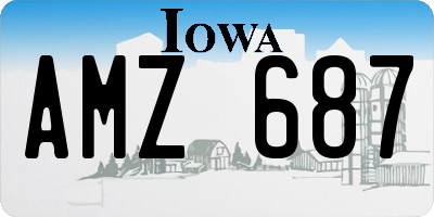 IA license plate AMZ687