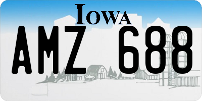 IA license plate AMZ688