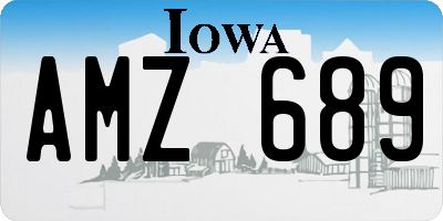 IA license plate AMZ689