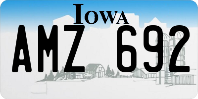 IA license plate AMZ692