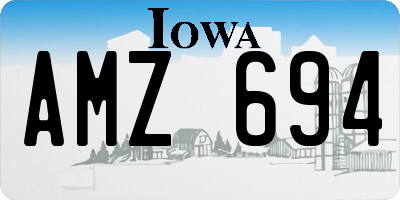 IA license plate AMZ694